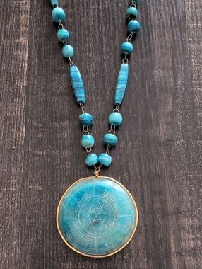 Vintage Blue Jasper Stone Boho Necklace
